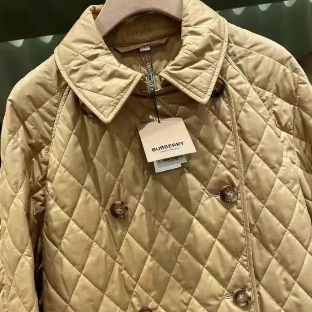 NWT Burberry Tything Diamond Quilted Long Jacket - Picture 2 of 8